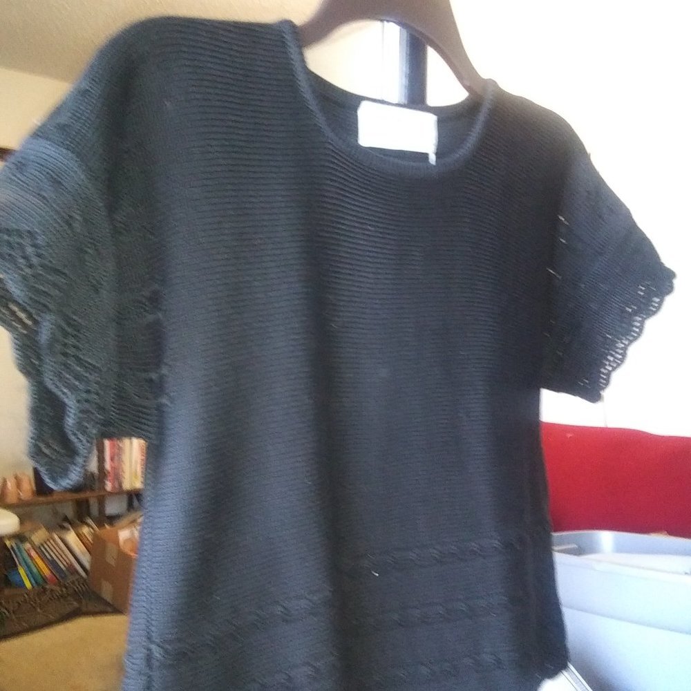 Peruvian connection black pima handmade sweater
